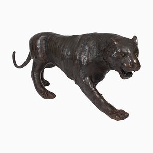 Vintage Tiger aus Bronze in Lebensgröße, 1990er