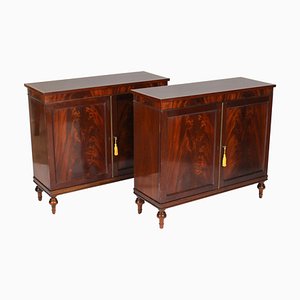 Vintage Flame Mahogany Side Cabinets attributed to William Tillman, 1980s, Set of 2