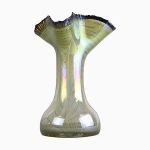 Vase 20e Siècle en Verre Irisé attribué à E. Eisch, Allemagne, 1982