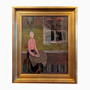 Lone, 1950s, Oil on Board, Framed