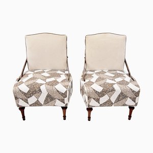 Vintage Armchairs with Double-Sided Backrests, Set of 2