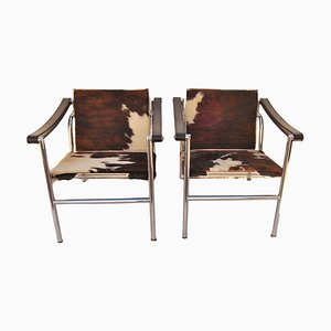Bauhaus LC1 Armchairs by Le Corbusier, 1960s, Set of 2