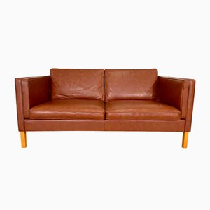 Mid-Century Danish Cognac Leather Sofa from Mogens Hansen