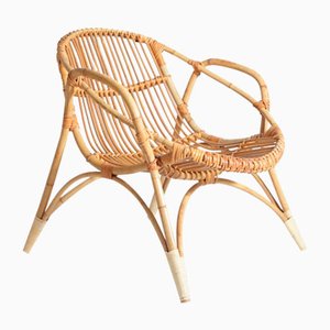 Tschechoslowakischer Mid-Century Rattan Sessel von Uluv, 1960er