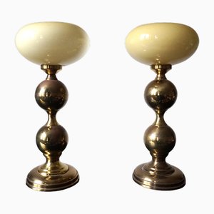 Brass Table Lamps, 1970s, Set of 2