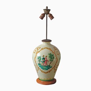 Lampada da tavolo in ceramica faience, Italia, anni '20