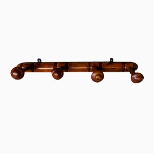 Mid-Century Faux Bamboo Wall Mounted Coat Rack, 1940s