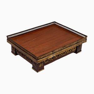 Art Nouveau Ceremonial Tea Tray in Exotic Wood and Brass, Vietnam