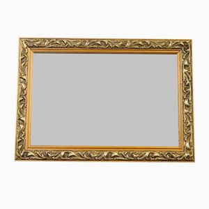 Specchio vintage in legno dorato e smussato