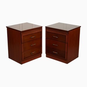 Vintage Hardwood Bedside Tables, Set of 2