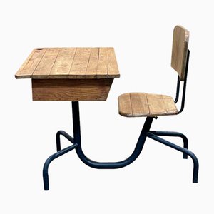 School Desk in the style of Monobloc by Jean Prouvé for Morice, 1930s