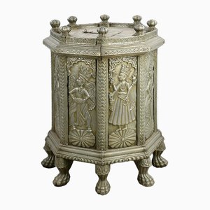 Indian Offering Cabinet in Wood and Brass