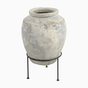 Large Earthenware Jar on Stand