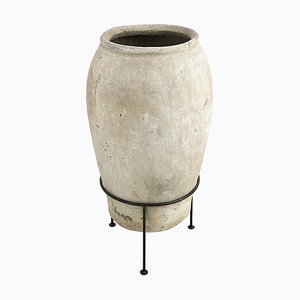 Large Earthenware Jar on Stand