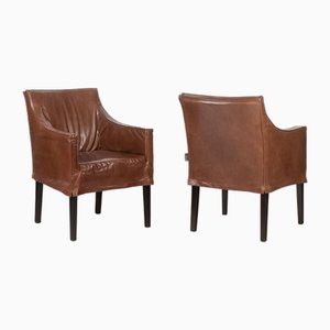 Lintello Armchairs in Camel Leather, 1970s, Set of 2