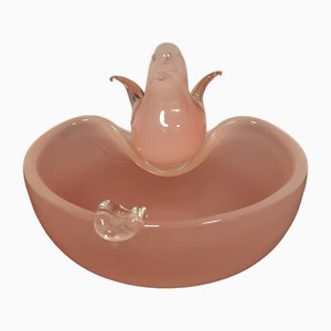 Pink Opalescent Glass Ashtray by Archimede Seguso for Seguso