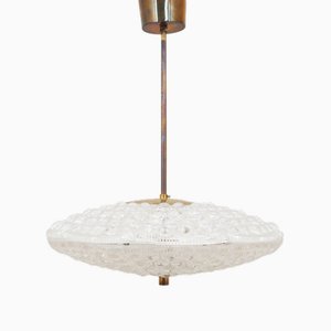 Lampada da soffitto in ottone di Carl Fagerlund per Orrefors, Svezia, anni '60