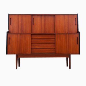 Credenza alta in teak, Danimarca, anni '60