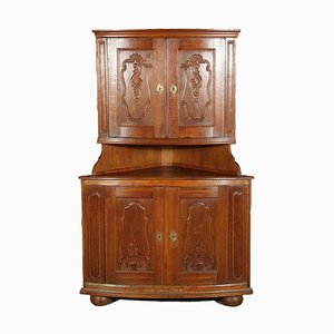 Mueble esquinero barroco pequeño de roble, siglo XVIII