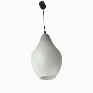 Opaline Glass Pendant Light, Italy, 1960s