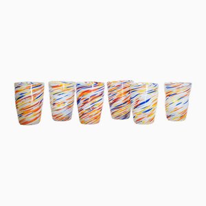 Vasos italianos modernos de cristal de Murano de Mariana Iskra. Juego de 6