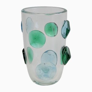 Large Hand-Blown Murano Glass Vase, Italy