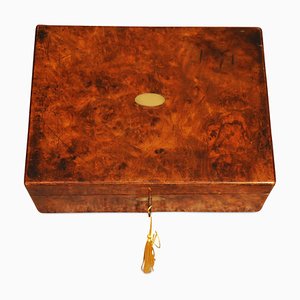 Metà del XIX secolo in palissandro rilegato in ottone con interno in velluto rosso, calamaio in vetro, blocco e penna, set di 6