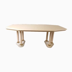 Table de Salle à Manger Vintage Laquée Beige, 1970s