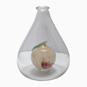 Murano Glass Vase with Pulegoso Glass Fruit attributed to Napoleone Martinuzzi, 1940s