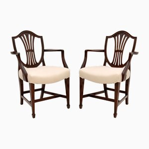 Antique Georgian Style Carver Armchairs, 1900, Set of 2