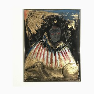 Capo dei nativi americani, XX secolo, Olio su tela