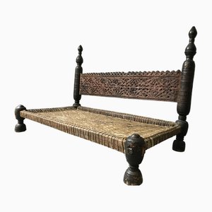 Vintage Cedar Bench, Nuristan