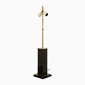 Lámpara de mesa telescópica Hollywood Regency Mid-Century moderna de latón pulido y negro de Belgo Chrom / Dewulf Selection, años 70
