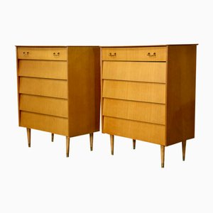 Mid-Century Modern Beehive Tallboy Chest of Drawers from Avalon Yatton, 1960s, Set of 2