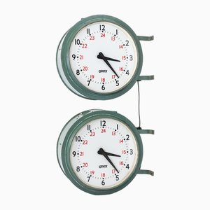 Double Sided Illuminated Clocks from Gents of Leicester, Set of 2