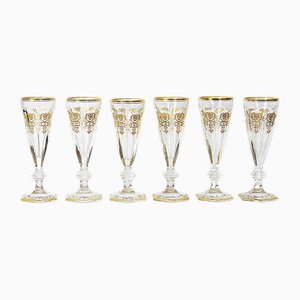 Harcourt Empire Collection Crystal Champagne Flutes from Baccarat, Set of 6