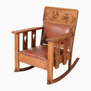 Arts & Crafts Mission Rocking Chair in Oak, 1900s