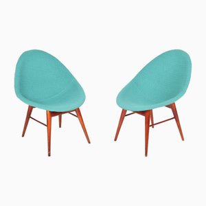 Set of Mid-Century Upholstered Beech Chairs attributed to Miroslav Navrátil, Former Czechoslovakia, 1960s