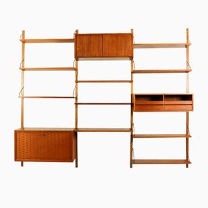 Danish Teak Wall Unit with Wine Cabinet by Poul Cadovius, 1960s