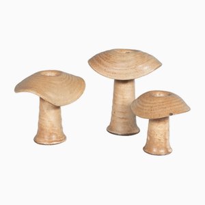 Vintage Ceramic Mushroom Vases, 1960s, Set of 3