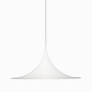 White Semi Hanging Lamp by Claus Bonderup & Torsten Thorup for Fog & Mørup, 1960s