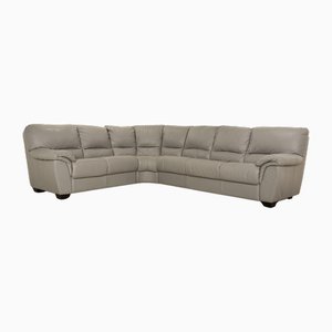 1801 Corner Sofa in Gray Leather from Natuzzi