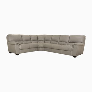 Natuzzi 1801 Ecksofa aus Leder in Grau