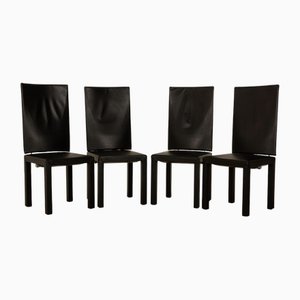 Leather Chairs in Black from B&B Italia, Set of 4