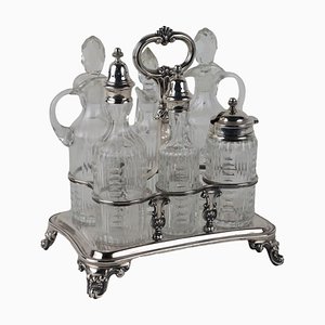 Odiera en Verre Foncé et Argent par Argento Petruzzi & Branca Brescia, Set de 6