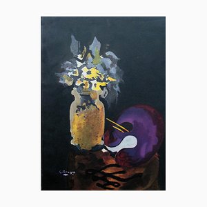 Después de Georges Braque, Jarrón de flores amarillas, 1955, Litografía