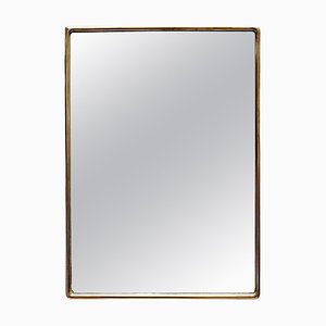 Italian Rectangular Brass Wall Mirror, 1960s
