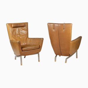 Armchairs in Leather by Gerard van den Berg, 1980s, Set of 2