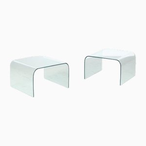 Waterfall Side Tables from Fiam, Italy, 1970s, Set of 2
