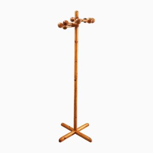 Sculptural Scandinavian Staunch Wardrobe in Pine Wood, 1970s